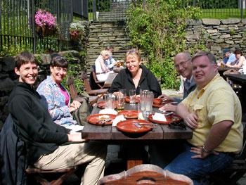 DSCN4374LunchTable.jpg - Lunch with family (Satasha, Carlann, Torill, Sigmund, & Dave...Chris is the photographer)